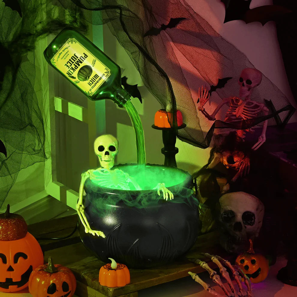 "Magic Floating Potion Cauldron Diffuser – Halloween Decor with Fog & LED Lights"