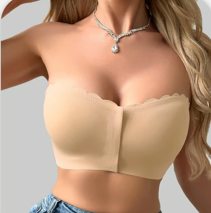 ❤️Seamless Front Closure Strapless Bandeau Bra