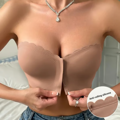 ❤️Seamless Front Closure Strapless Bandeau Bra