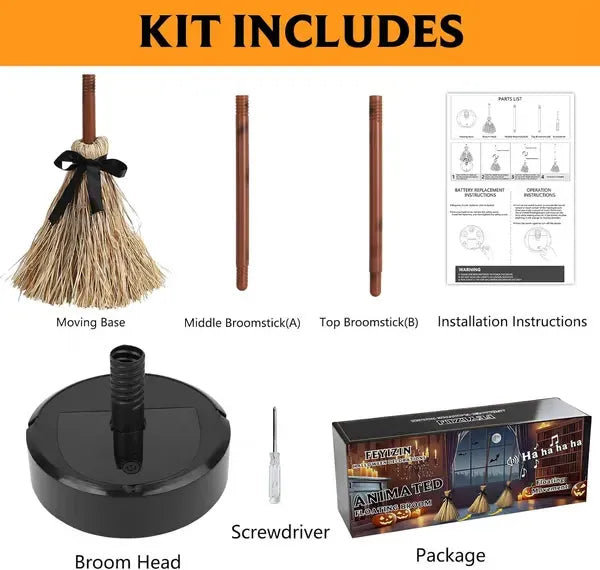 🧙‍♀️Floating Witch's Broom –Haunted Dancing Broom