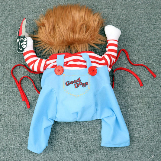 Halloween pet transformation clothes upright